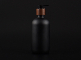 Schwarzglasflasche 480ml, mit Dispenser Walnut