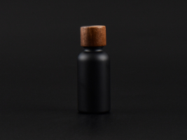 Schwarzglasflasche 30ml, mit Schraubverschluss Walnut