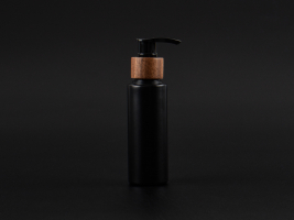 Flasche "Tara" 100ml, matt-schwarz, mit Dispenser Walnut