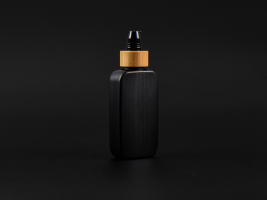 Flasche "Henry", 100ml, HDPE, mit Lotionspumpe Bambus
