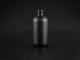 Schwarzglasflasche 500ml, mit Aludeckel