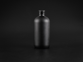 Schwarzglasflasche 480ml, mit Aludeckel