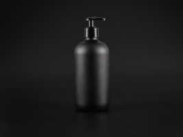 Schwarzglasflasche 480ml, mit Dispenser schwarz