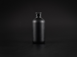 Schwarzglasflasche 220ml, mit Aludeckel