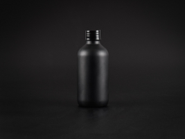 Schwarzglasflasche 250ml, mit Schraubverschluss schwarz