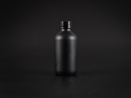 Schwarzglasflasche 220ml, mit Schraubverschluss schwarz