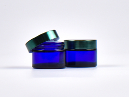 Blauglasdose 50ml, mit Deckel grün
