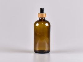 Braunglasflasche 480ml, mit Zerstäuber Bambus