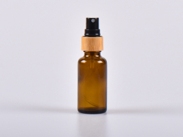 Braunglasflasche 30ml, mit Zerstäuber Bambus
