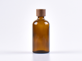 Braunglasflasche 100ml, mit Schraubverschluss Walnut