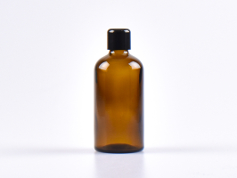 Braunglasflasche 100ml, mit Schraubverschluss schwarz