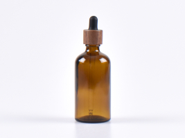 Braunglasflasche 100ml, mit Pipette Walnut