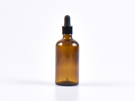 Braunglasflasche 100ml, mit Pipette schwarz