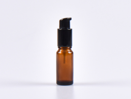 Braunglasflasche 10ml, mit Lotionspumpe Aluminium, 4 Color