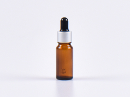 Braunglasflasche 10ml, mit Pipette silber-matt