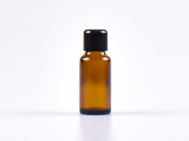 Braunglasflasche 20ml, mit Tropfmontur schwarz