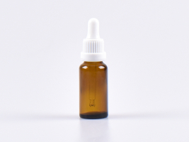 Braunglasflasche 20ml, mit Pipette OV weiss