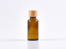 Braunglasflasche 30ml, mit Tropfmontur Bambus
