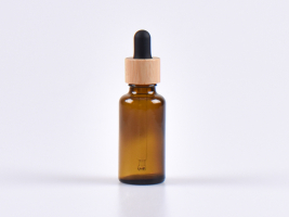 Braunglasflasche 30ml, mit Pipette Bambus
