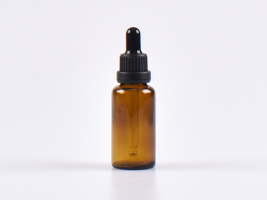 Braunglasflasche 30ml, mit Pipette OV schwarz