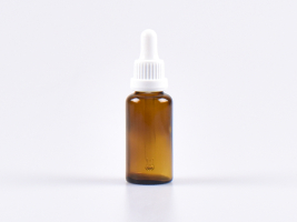 Braunglasflasche 30ml, mit Pipette OV weiss