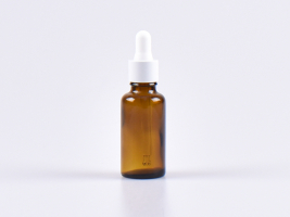 Braunglasflasche 30ml, mit Pipette weiss