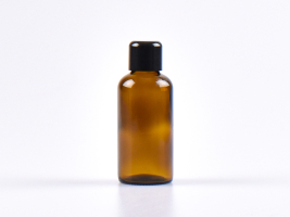Braunglasflasche 50ml, mit Schraubverschluss schwarz