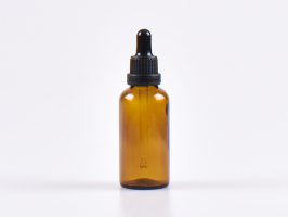Braunglasflasche 50ml, mit Pipette OV schwarz