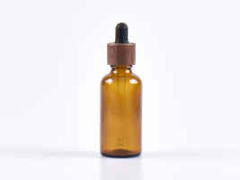 Braunglasflasche 50ml, mit Pipette Walnut
