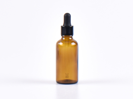 Braunglasflasche 50ml, mit Pipette schwarz