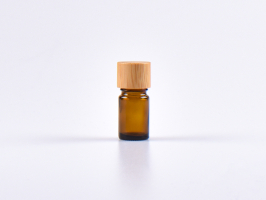 Braunglasflasche 5ml, mit Schraubverschluss Bambus