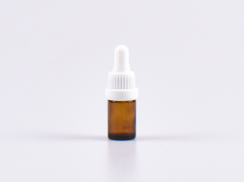 Braunglasflasche 5ml, mit Pipette OV weiss