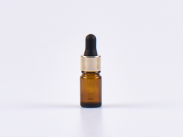 Braunglasflasche 5ml, mit Pipette gold