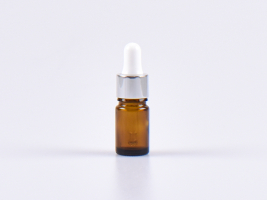 Braunglasflasche 5ml, mit Pipette silber-glanz