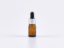 Braunglasflasche 5ml, mit Pipette silber-matt
