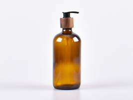 Braunglasflasche 480ml, mit Dispenser Walnut