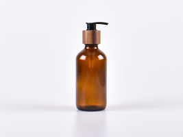 Braunglasflasche 220ml, mit Dispenser Walnut