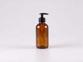 Braunglasflasche 220ml, mit Dispenser schwarz
