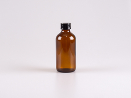 Braunglasflasche 220ml, mit Schraubverschluss schwarz