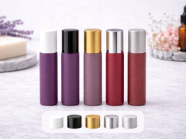 Roll-On Flaschen pastell red, 10 ml | 6 Farben | Deckel wählbar