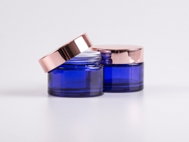 Blauglasdose, 50ml, mit Deckel rosé