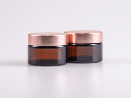 Braunglasdose, 30ml, mit Deckel rosé