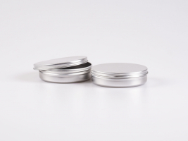 Aluminiumdose 150 ml – Silber, flache Form
