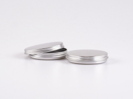 Aluminiumdose 30 ml – Silber, flache Form
