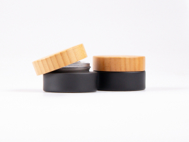 Kosmetikdose Bambus 30 ml - Schwarz matt