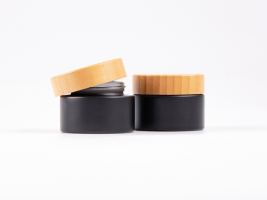 Kosmetikdose Bambus 50 ml - Schwarz matt