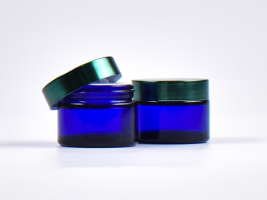 Blauglasdose 50 ml – Deckel Grün