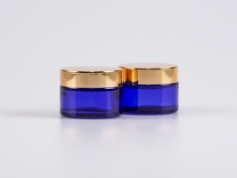 Blauglasdose 30 ml – Deckel Gold