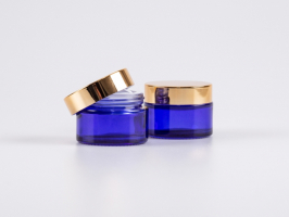 Blauglasdose 30 ml – Deckel Gold