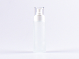 Glasflasche säuremattiert, 100ml, mit Lotionspumpe "Prime"